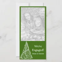 Green Christmas Tree Winter Engagement Holiday Card