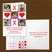 Photo Collage Tic Tac Toe Hugs Kisses Fathers Day Card