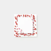 Valentine's Cute Red Hearts Confetti Frame Post-it Notes