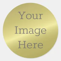 Create Your Own Metallic Antique Brass Faux Foil Classic Round Sticker