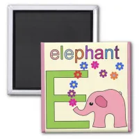 "Letter E" if for Elephant Magnet