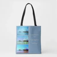 Square Blue Santa Monica Pier Collage Tote Bag