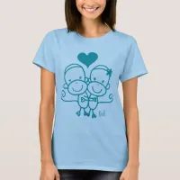 Sock Monkey Hugz T-shirt(turquoise blue ) T-Shirt