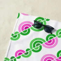 Abstract purple green flowers pattern beach towel