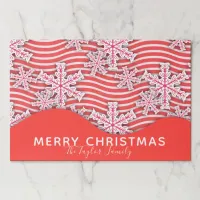 Merry Christmas Winter Red and White Snowflakes  Paper Pad