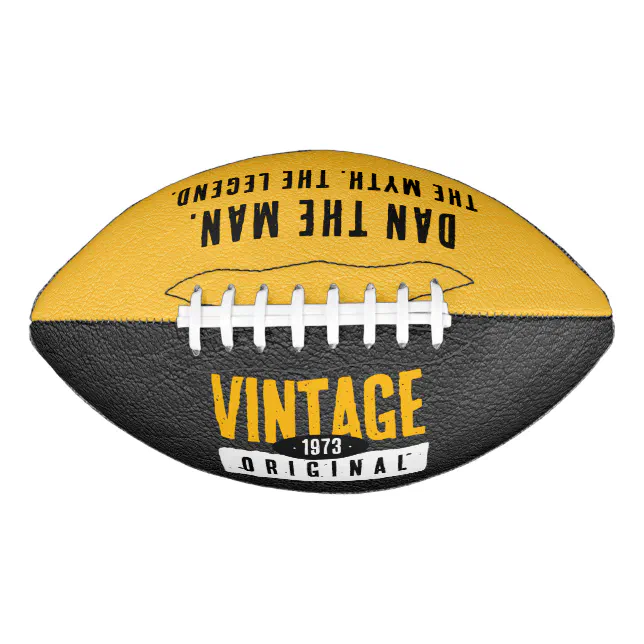Vintage Original Black & Gold Leather Birth Year Football