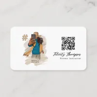 Fashionable Selfie Girl QR Code Business Card