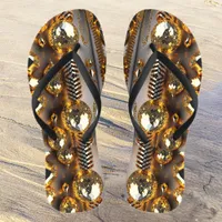 Blink! Beautiful chaos jewelry in gold  Flip Flops