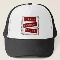 Reading Banned Books Bookworm Saying Trucker Hat