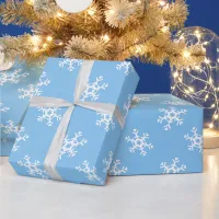 Blue and White Snowflakes Wrapping Paper