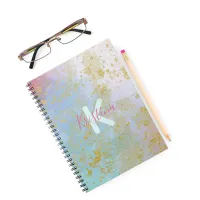 Artistic Glittery Pastel Modern Glam Chic Custom Notebook