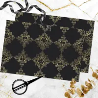 Faux Gold and Black Decorative Pattern Tissue Paper