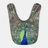 Cool Vibrant Colorful Peacock Baby Bib