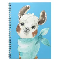 Alpaca in a Blue Bandana Notebook