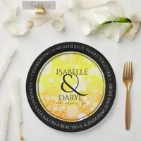 Elegant 13th Citrine Wedding Anniversary Paper Plates