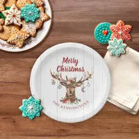 Rustic Christmas Reindeer Ornaments | Wood Paper Plates