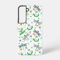 Whimsical Dragonflies and Dandelions Hand Drawn   Samsung Galaxy S22 Case