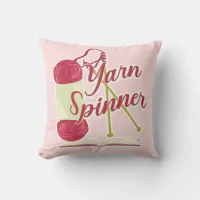 Yarn Spinner Storyteller Cute Author Cartoon Throw Pillow