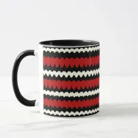 Kingsnake Stripe, Snake Skin Red White Black Mug