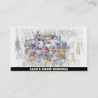 *~* Stained Glass Snow Removal Snow Truck AP74 Business Card