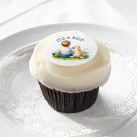 It's a Boy | A Baby and his Dog Baby Shower Edible Frosting Rounds