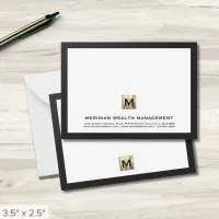 Luxurious Monogram Financial Planner Note Card