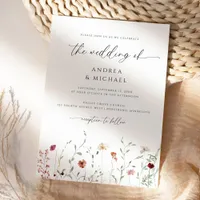 Delicate Wildflower Boho Romantic Wedding Invitation