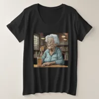 Old Lady Drinking a Tap Beer and Shot Plus Size T-Shirt