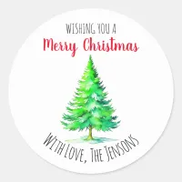 Wishing You a Merry Christmas Personalized Classic Round Sticker