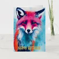 Red Fox Birthday Foil Greeting Card