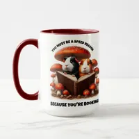 Funny Guinea Pigs Reading Under Red Mushrooms Mug