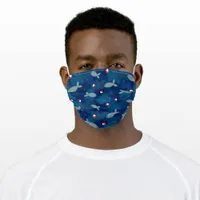 Blue Angling Pattern Adult Cloth Face Mask