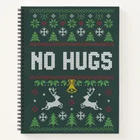 Introvert No Hugs Funny Ugly Christmas Sweater Notebook