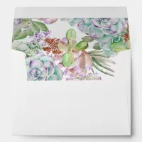 Desert Cactus Succulent liner wedding Envelope