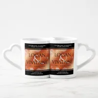 Elegant 8th 32nd Bronze Wedding Anniversary Coffee Mug Set