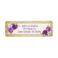 Vintage Sheet Music Purple Roses Address Labels