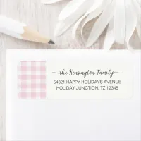 Rustic Pink Cream Plaid Gingham Label