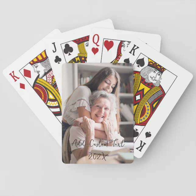 Personalized  Full Photo - Vertical Custom Text Poker Cards