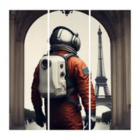 An astronaut in Paris Triptych