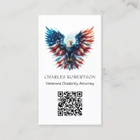*~* QR AP16 American Flag Bald Eagle Photo Business Card