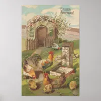 Vintage Easter Chickens Poster