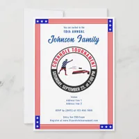 Patriotic US Flag Sack Toss Cornhole Tournament Invitation