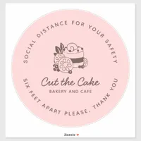 Cake Logo Bakery Business Social Distancing Floor Sticker