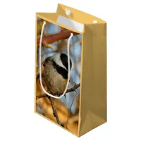 Cute Hopeful Black-Capped Chickadee Songbird Small Gift Bag