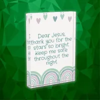 Christian Prayer for kids Green & Pink | Photo Block