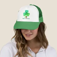 Irish Gnome Monogram Shamrock St Patricks Trucker Hat