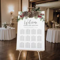 Watercolor Pine Cones Winter Wedding Seating Chart