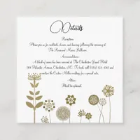 Elegant Timeless Soft Gold Floral Minimalism Enclosure Card