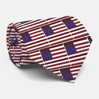 Modern Embossed American Flag Neck Tie