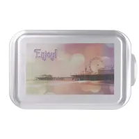 Santa Monica Pier - Sparkling Pink Photo Edit Cake Pan